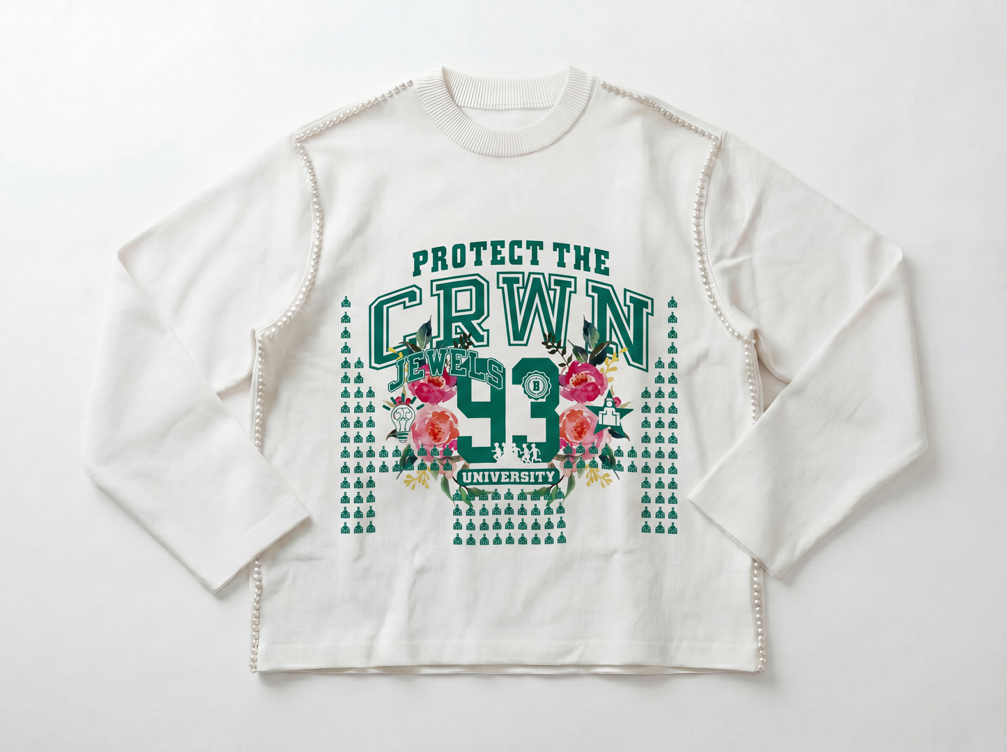 Pearl Trim Protect the Crown Long Sleeve